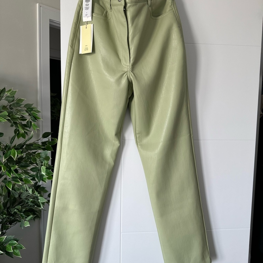 BNWT MELINA HIGH RISE SAGE GREEN PANTS - Picture 5 of 9